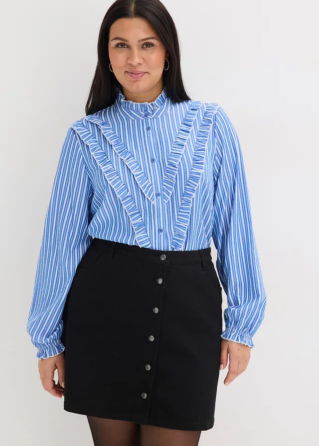 Blouse, Couleur: bleu/blanc rayé