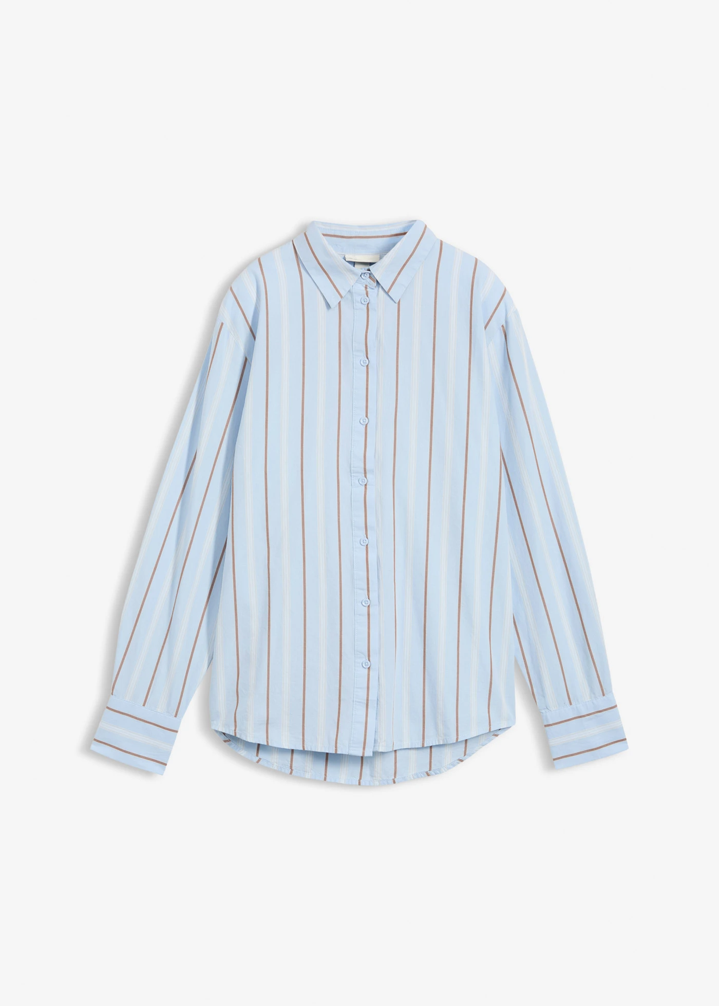 Overhemdblouse van katoen • poederblauw verticaal gestreept • bonprix online shop