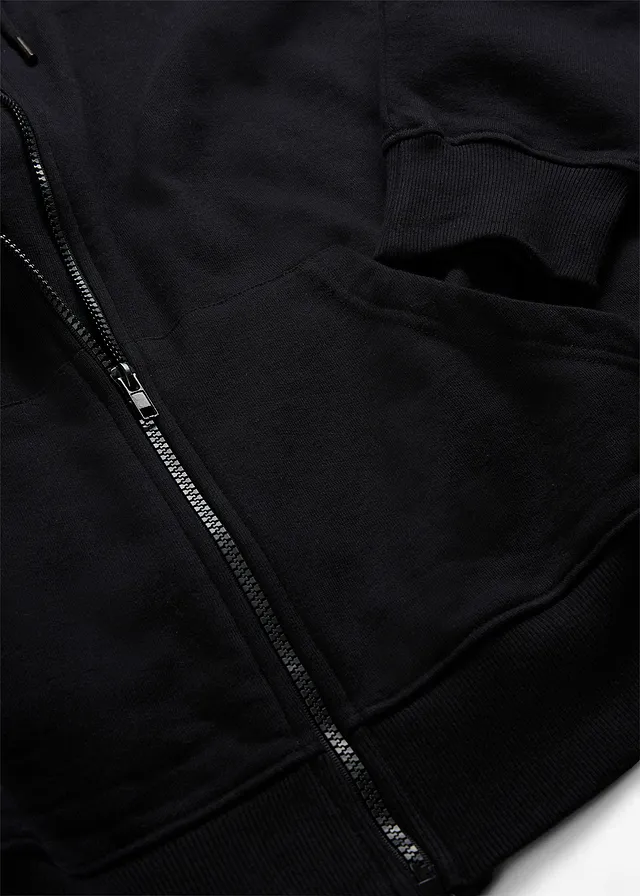 Sweat zippé homme en coton avec empiècement de portage • noir • product-page.page-title-suffix