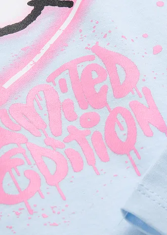 Hello Kitty hosszú ujjú póló tiszta pamutból • púderkék-mintás • bonprix áruház