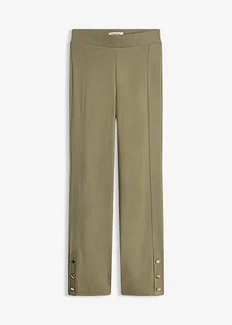 Jersey broek van Punta di Roma, Kleur: olijfgroen