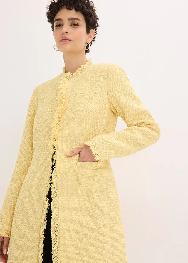 Blazer long en maille bouclée • jaune clair • product-page.page-title-suffix