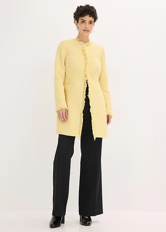 Blazer lung din țesătură bouclé • galben deschis • magazin bonprix