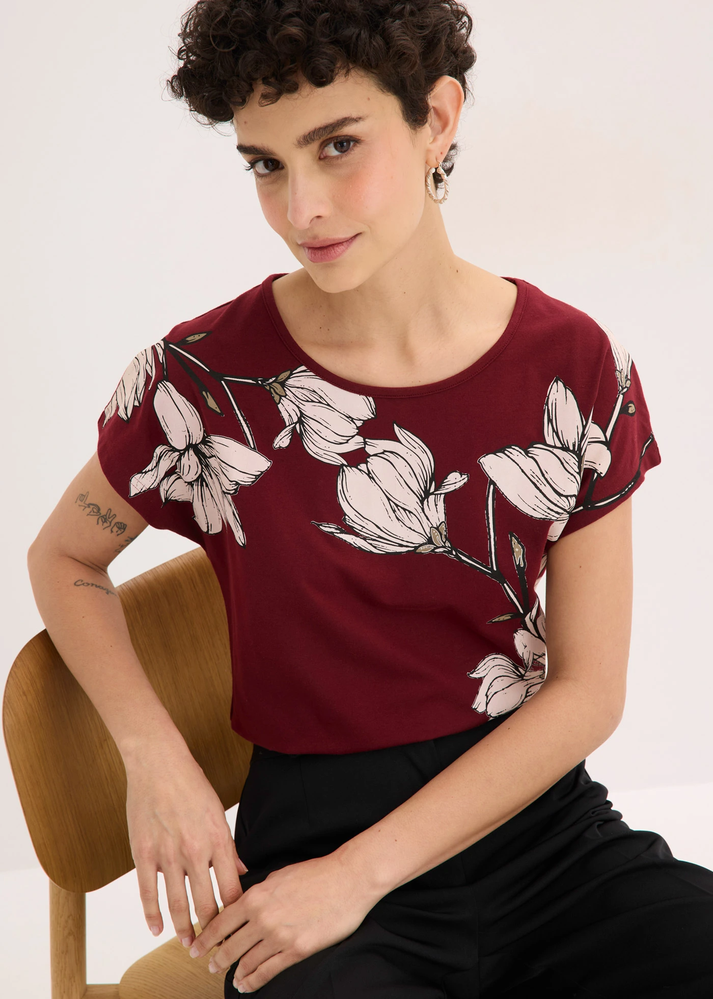 T-shirt • rouge rubis/rose clair/taupe • Boutique bonprix