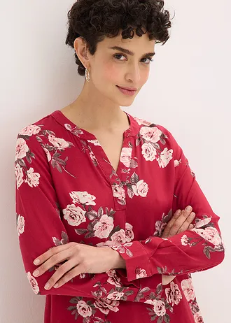 Tunică-bluză • roșu-cireașă floral • magazin bonprix