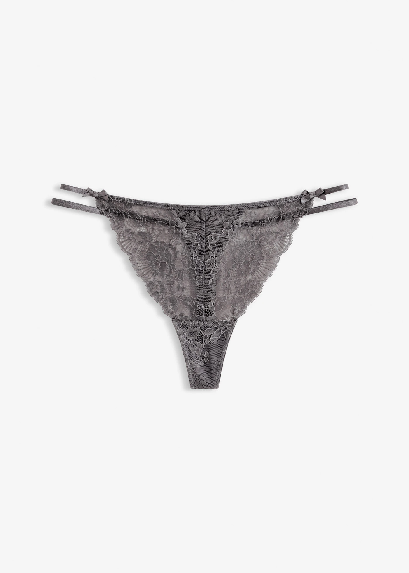 Tanga string van sierlijk kant • granietgrijs • bonprix online shop