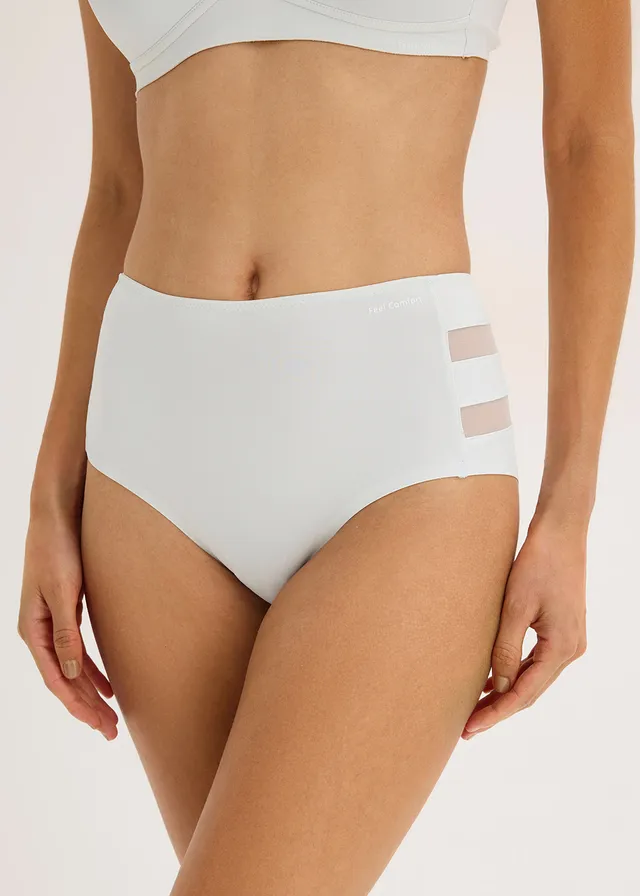 Chilot panty maxi lasercut Feel Comfort (set/2 buc.) • albastru crem + negru • magazin bonprix