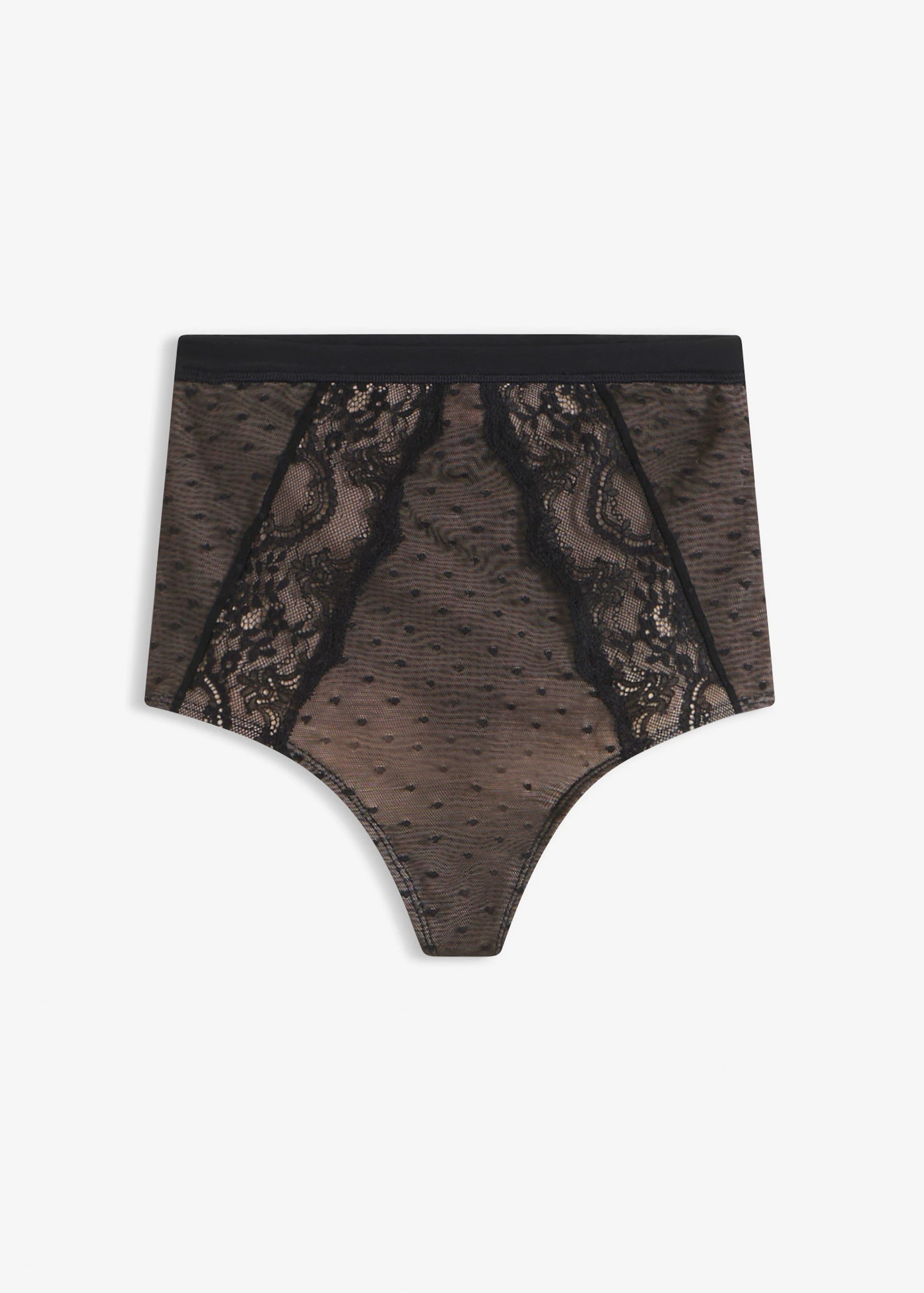 Chilot string cu efect modelator mediu și dantelă • negru • magazin bonprix