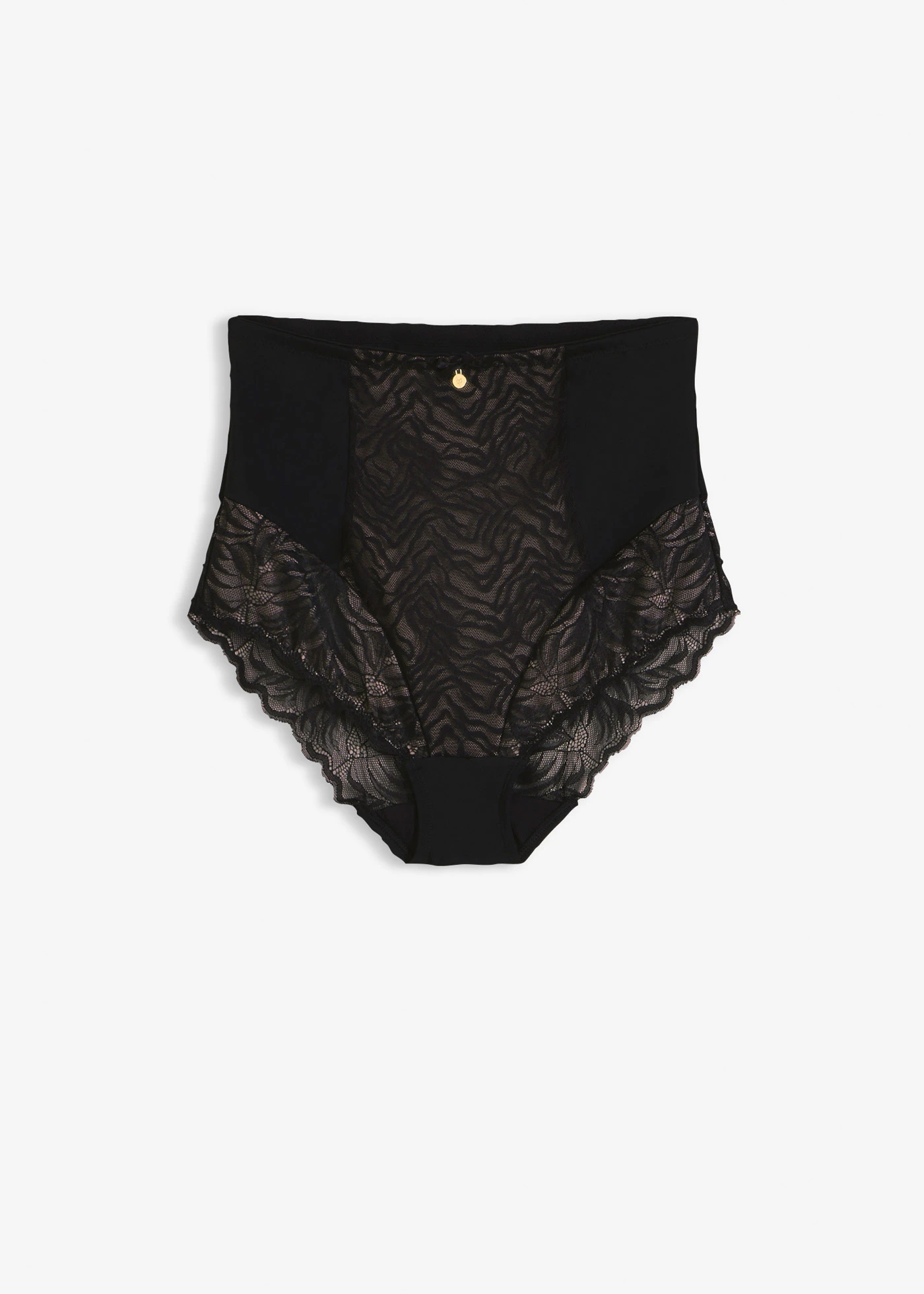 Figi panty z koronką, średni stopień modelowania • czarny • sklep bonprix