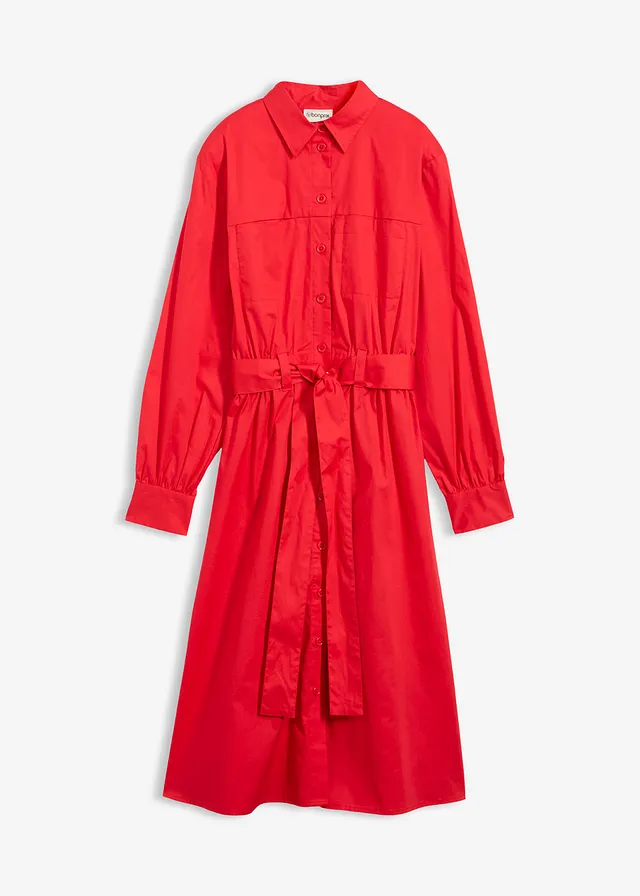 Rochie-cămașă • roșu-căpșună • magazin bonprix