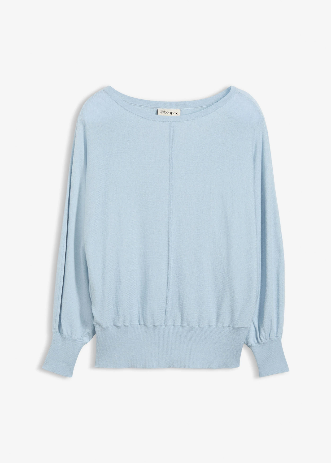 Sweter z rękawami typu nietoperz • niebieski pudrowy • sklep bonprix