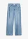 Wide leg jeans, mid waist, Kleur: lichtblauw denim used