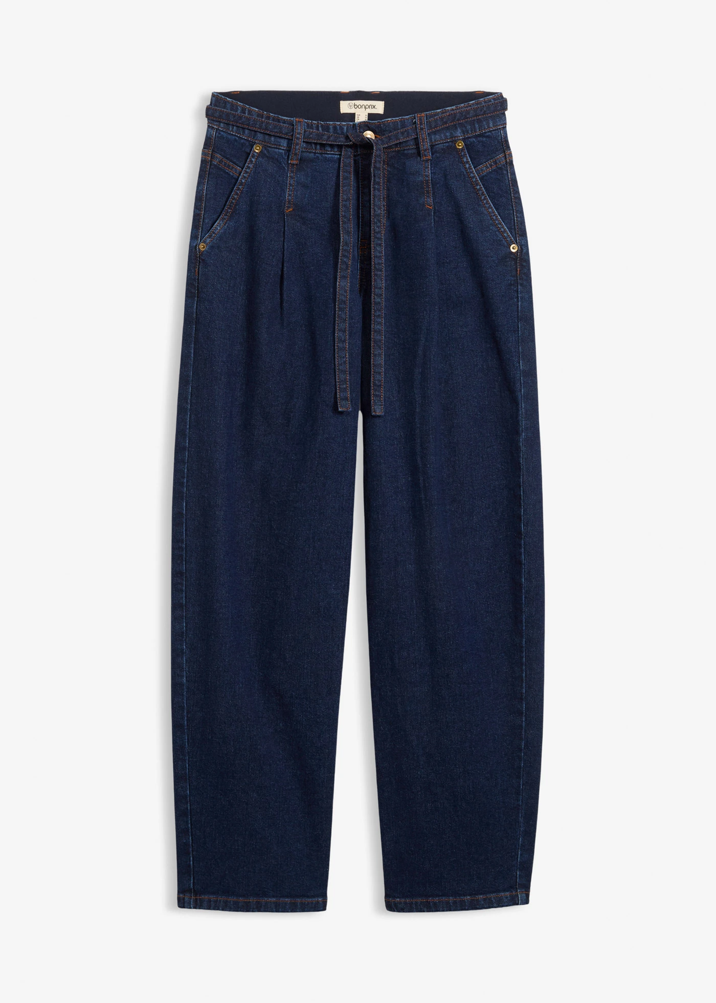 Dżinsy typu barrel, mid waist • ciemnoniebieski denim • sklep bonprix