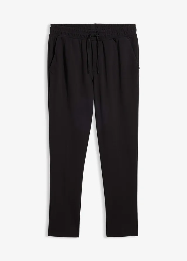 Pantalon slim et fuselé, taille élastiquée, Couleur: noir