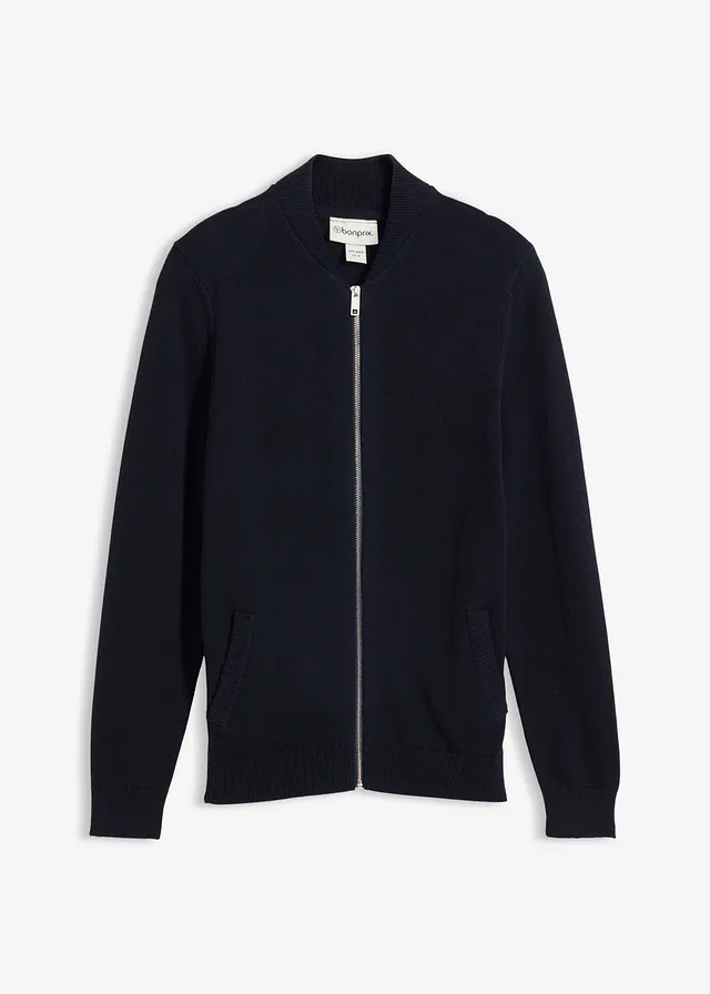 Gilet regular en maille, Couleur: bleu foncé