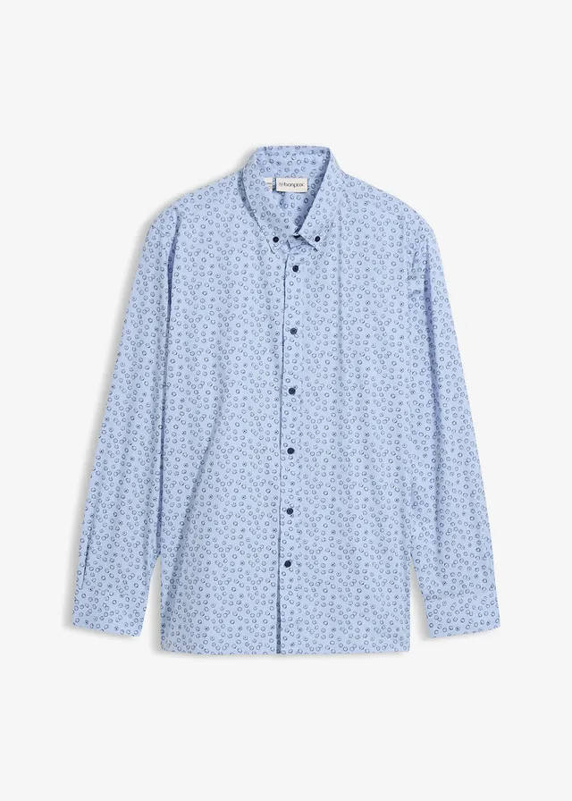 Chemise business 100% coton, moderne • bleu clair pois bleu foncé • Boutique bonprix