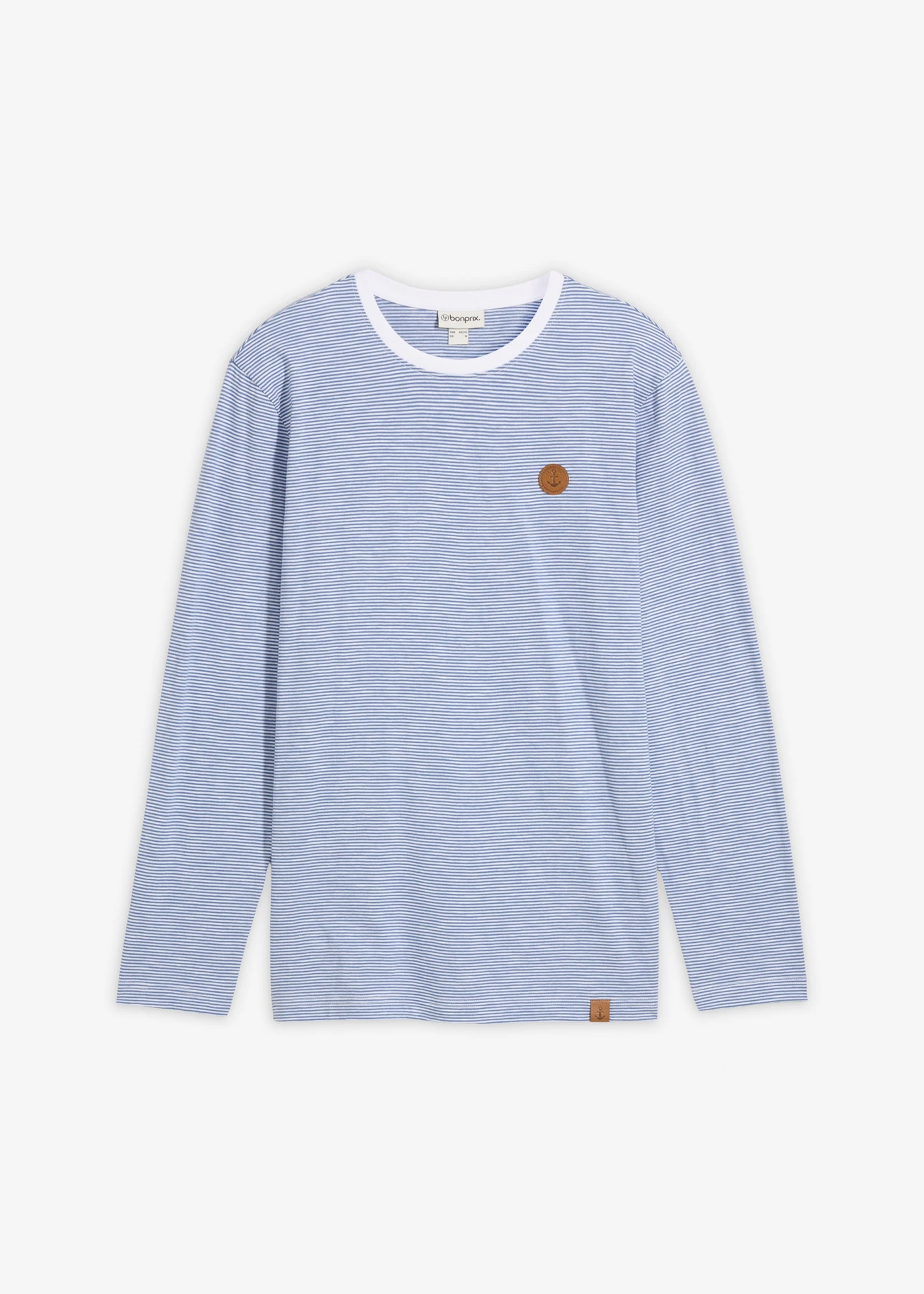 Longsleeve • jeansblauw-wit horizontaal gestreept • bonprix online shop