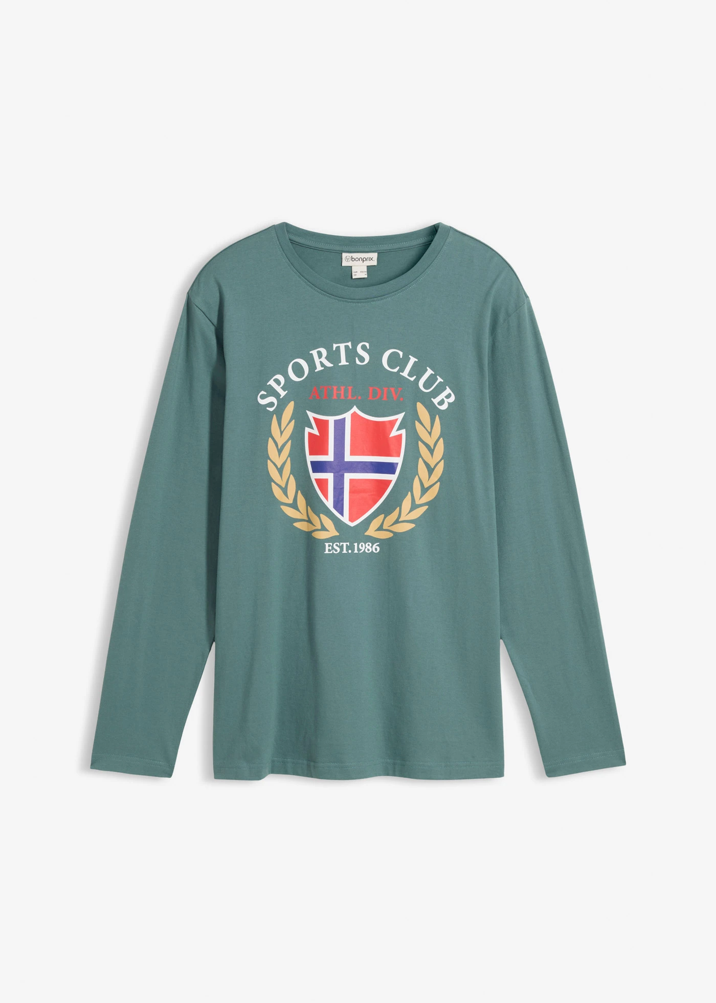 Longsleeve van puur katoen • grijsgroen met print • bonprix online shop