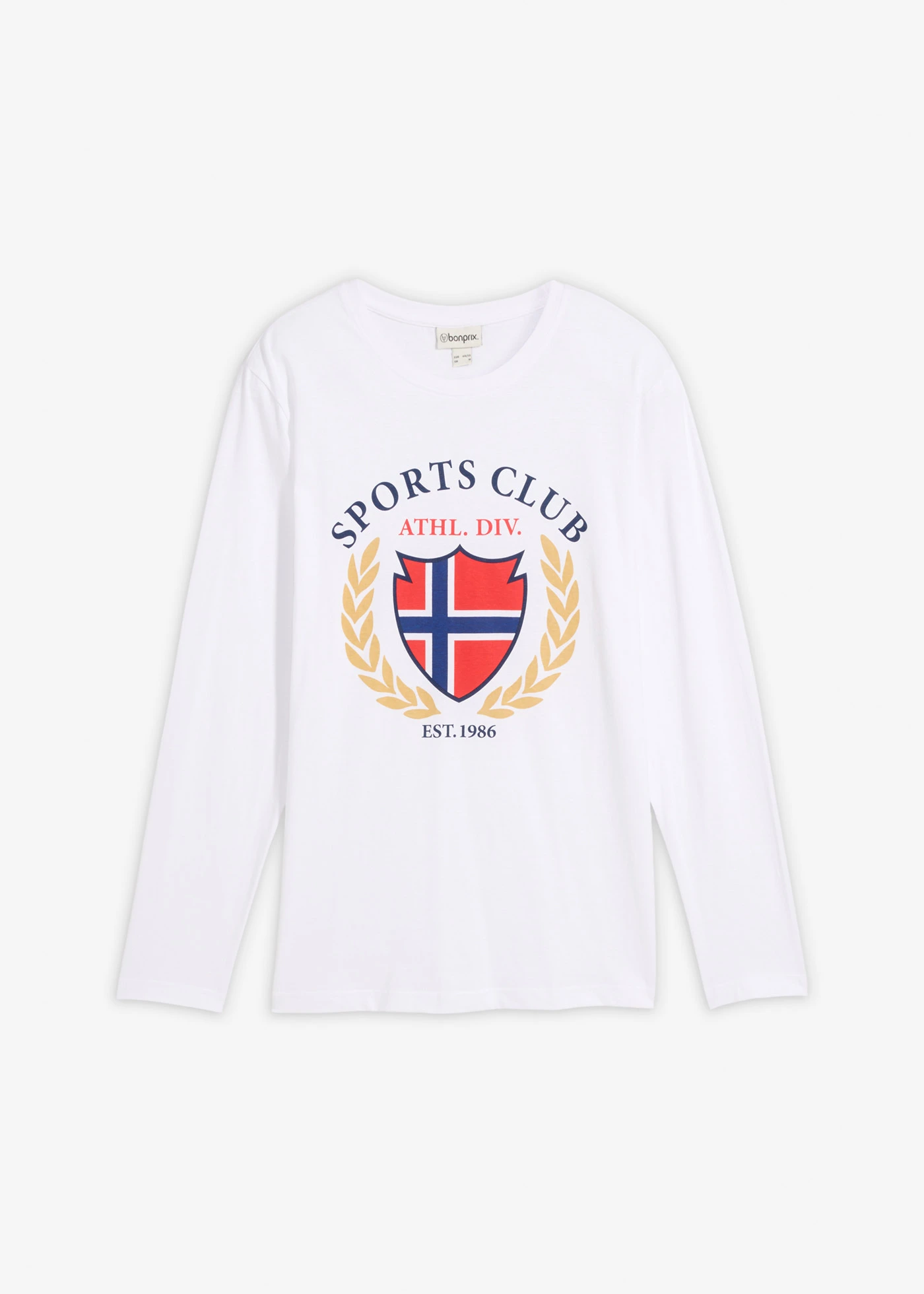 T-shirt manches longues 100% coton • blanc imprimé • Boutique bonprix