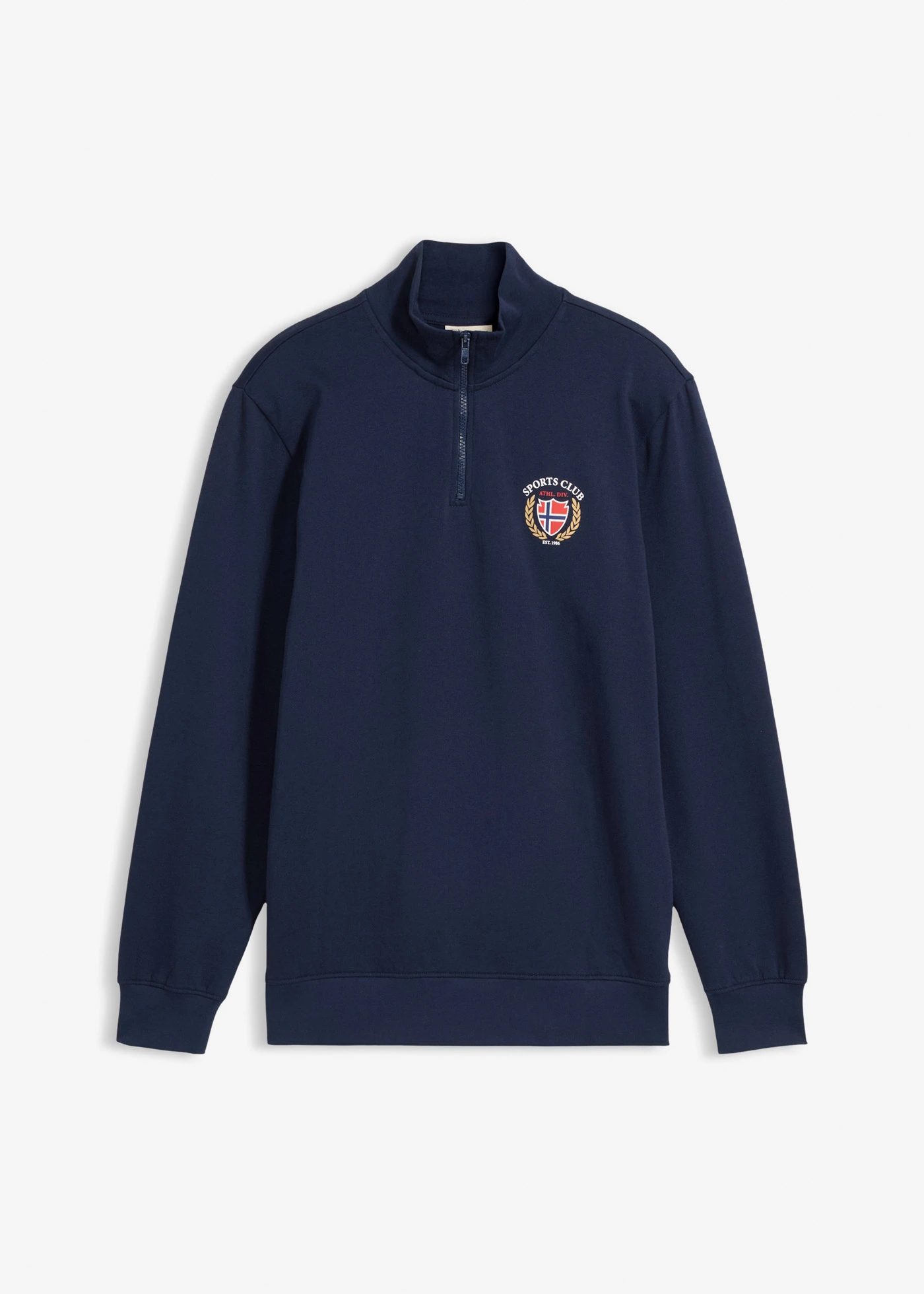 Sweater van puur katoen • donkerblauw met print • bonprix online shop