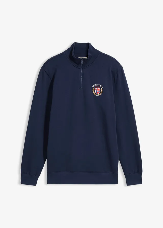 Sweat-shirt 100% coton, Couleur: bleu foncé imprimé