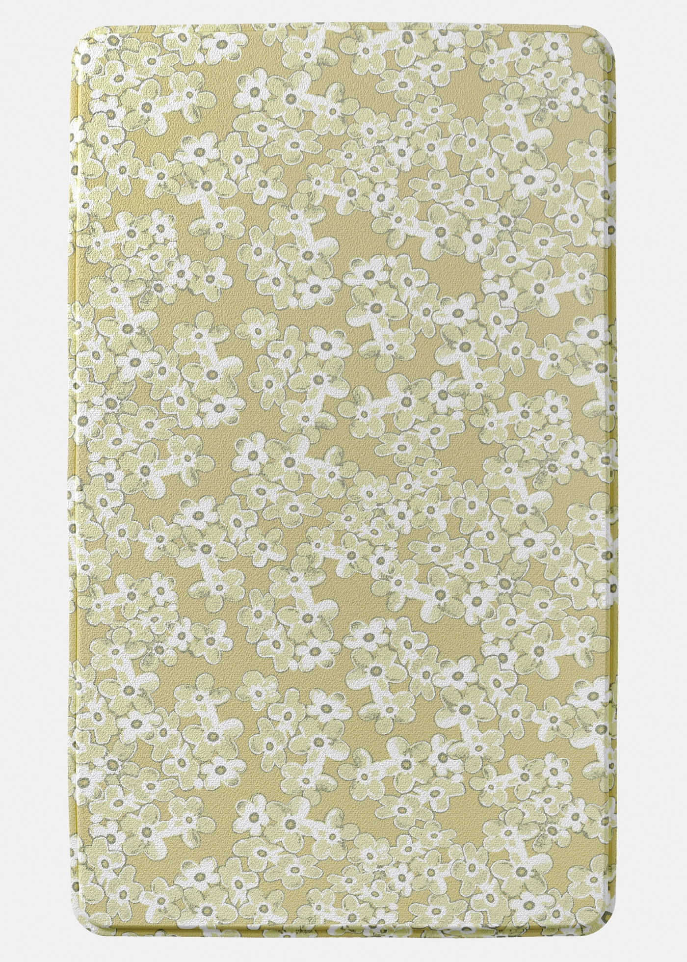 Tapis de bain à mémoire de forme • jaune clair à fleurs • Boutique bonprix