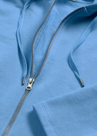 Sweatvest van biologisch katoen, Kleur: middenblauw