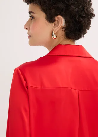 Bluză din satin fin • roşu-căpşună • magazin bonprix