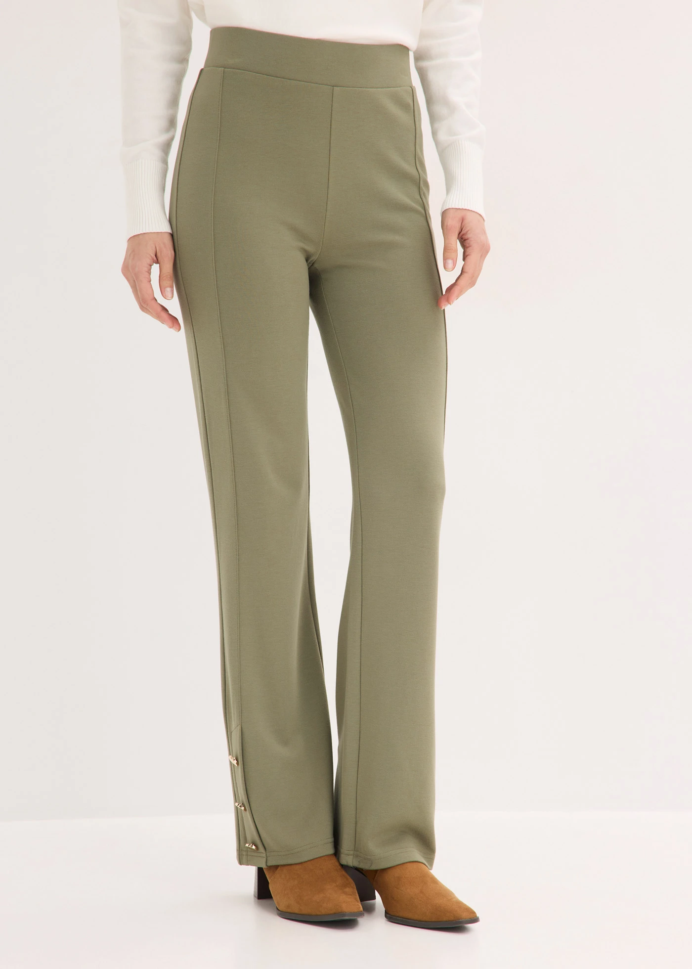 Pantaloni din jerse din Punto di Roma • oliv • magazin bonprix