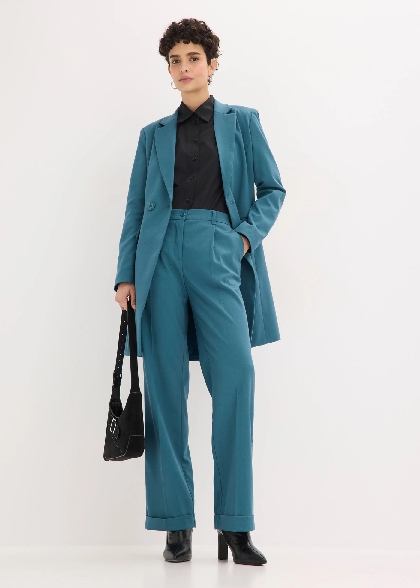 Pantalon large à pinces • vert poivre • Boutique bonprix