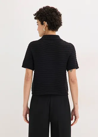 Vest met decoratieve knopen, Kleur: zwart