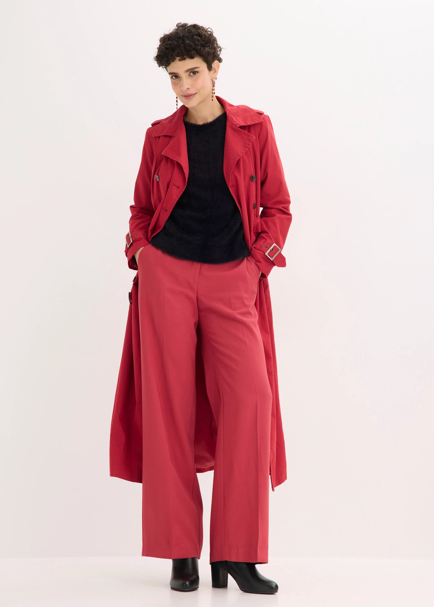 Ajour-trui met veergaren • zwart • bonprix online shop