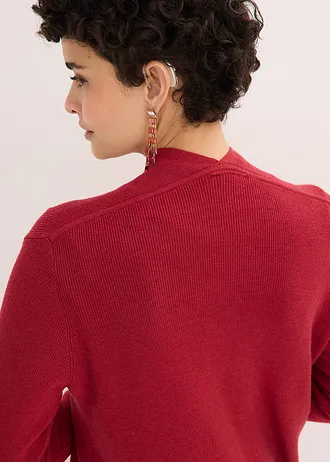 Gilet long en maille • rouge cerise • Boutique bonprix