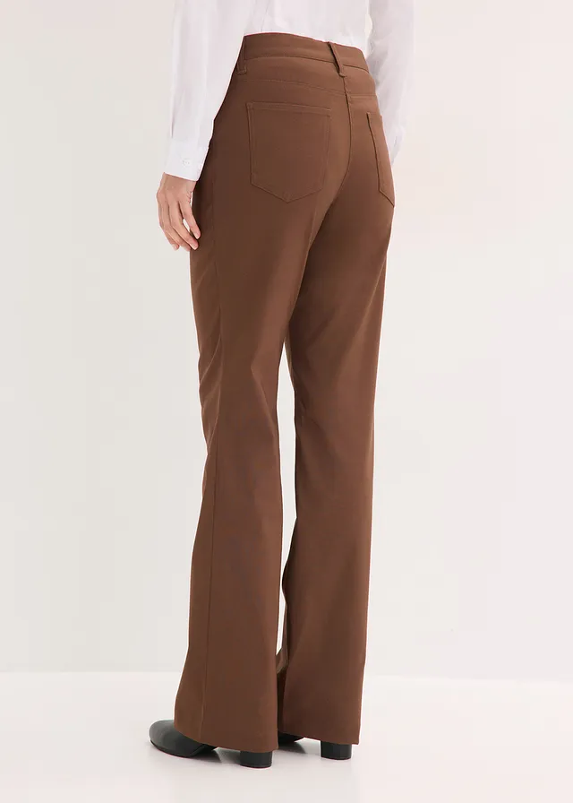 Pantalon extensible, bootcut, Couleur: marron