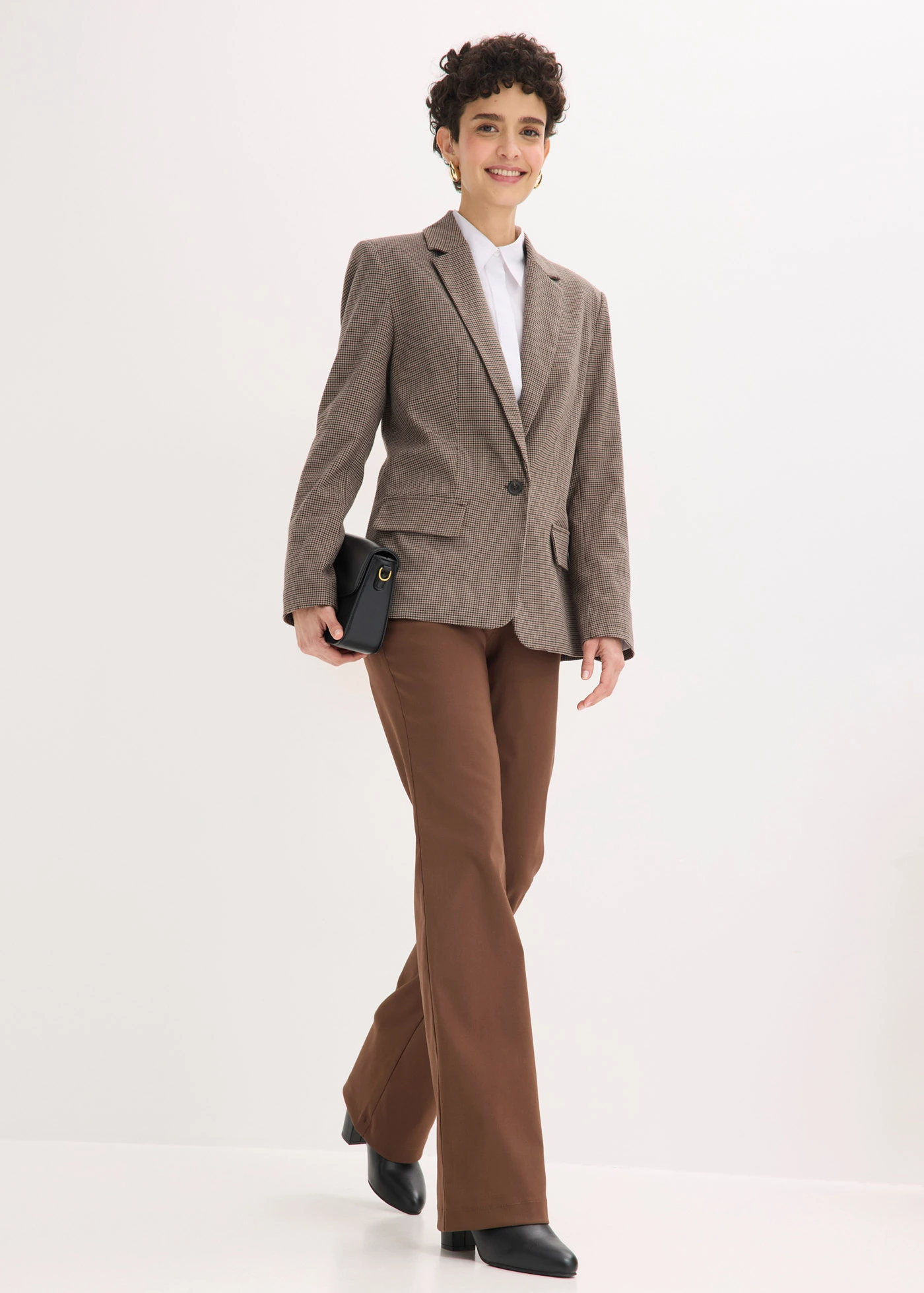 Stretch broek, bootcut • bruin • bonprix online shop