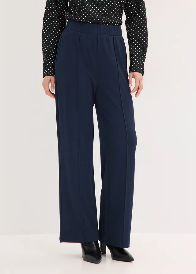 Pantalon élastiqué en interlock épais • bleu foncé • product-page.page-title-suffix