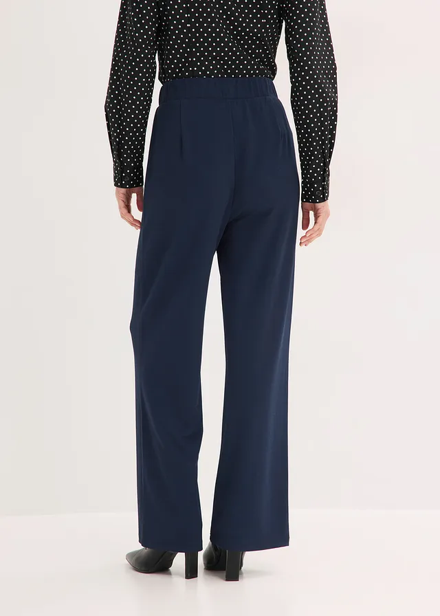 Instapbroek van stevige interlock, Kleur: donkerblauw