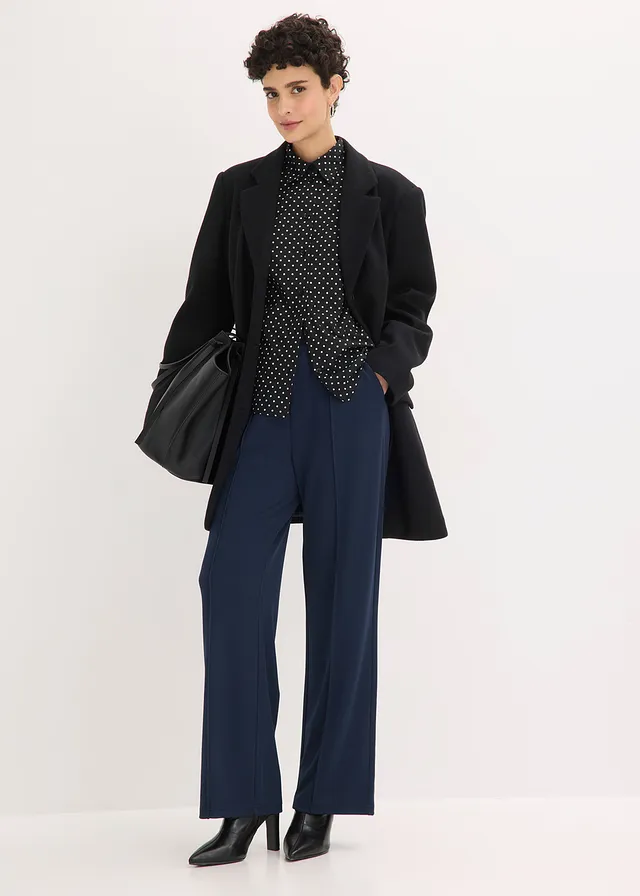 Pantalon élastiqué en interlock épais • bleu foncé • product-page.page-title-suffix