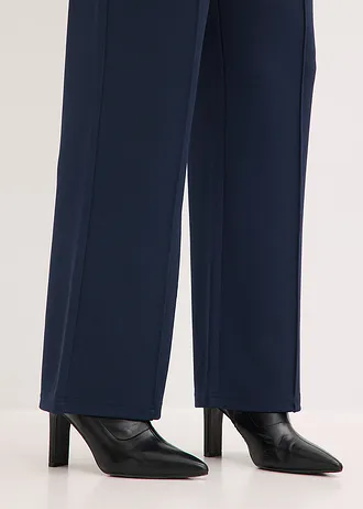 Pantalon élastiqué en interlock épais • bleu foncé • Boutique bonprix