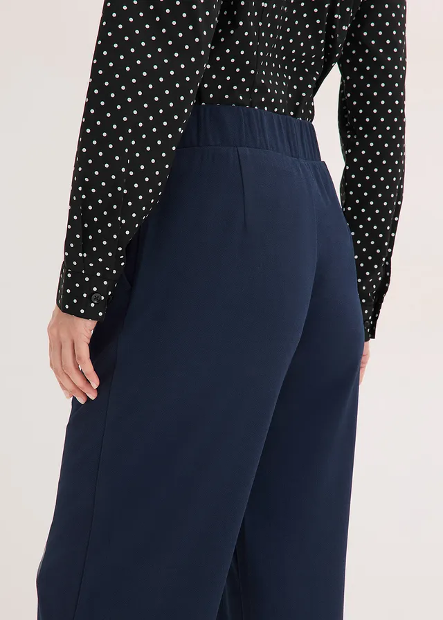 Pantalon élastiqué en interlock épais • bleu foncé • product-page.page-title-suffix
