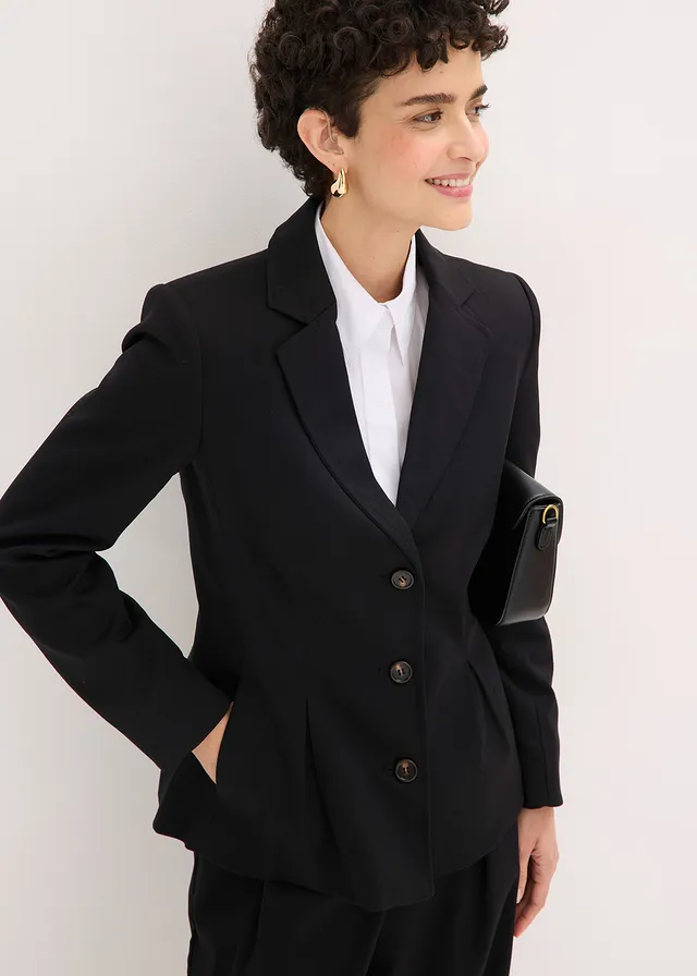 Blazer met ingelegde plooien