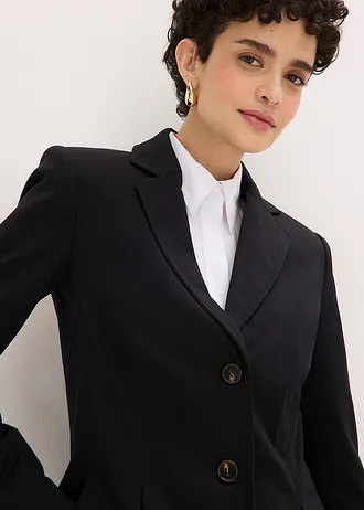 Blazer met ingelegde plooien • zwart • bonprix online shop