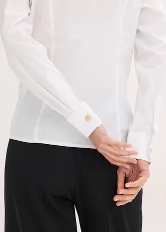 Popeline blouse met opstaande kraag • wit • bonprix online shop