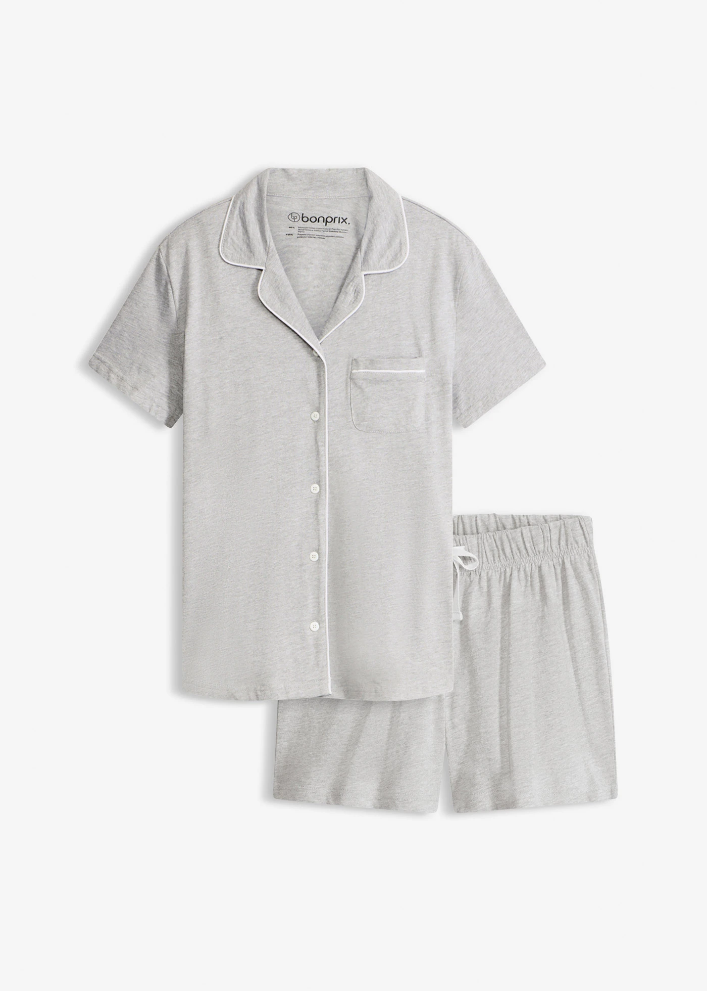 Shortama met knoopsluiting • lichtgrijs gemêleerd • bonprix online shop