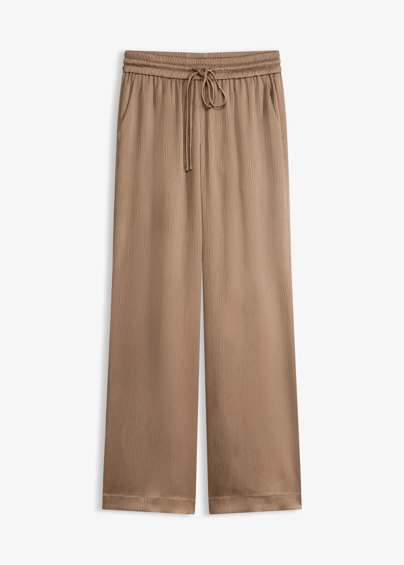 Wijde broek met comfortband • taupe • bonprix online shop