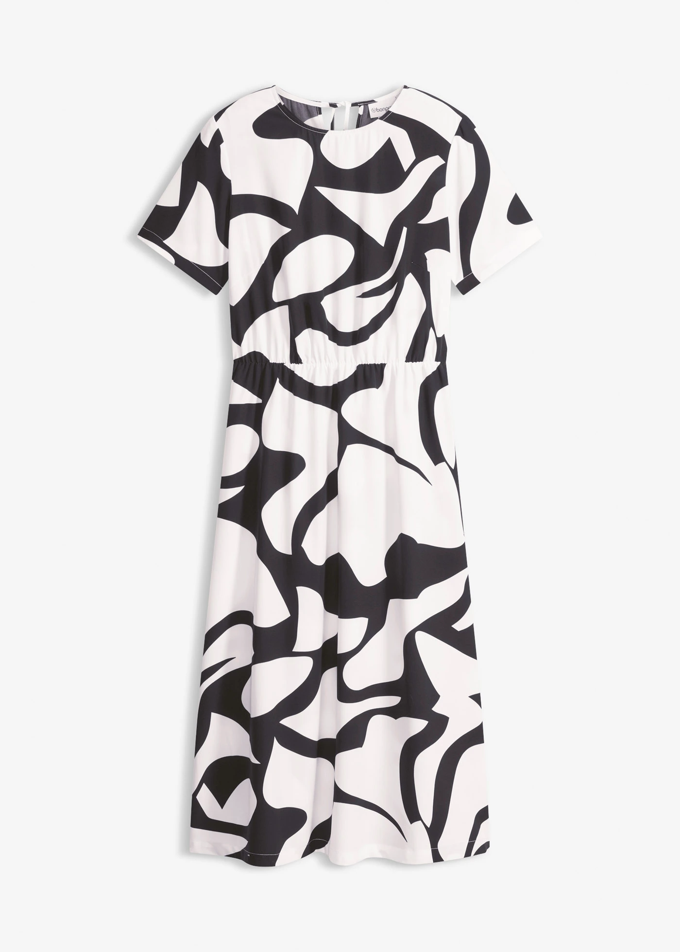 Gedessineerde midi jurk • zwart/wit • bonprix online shop