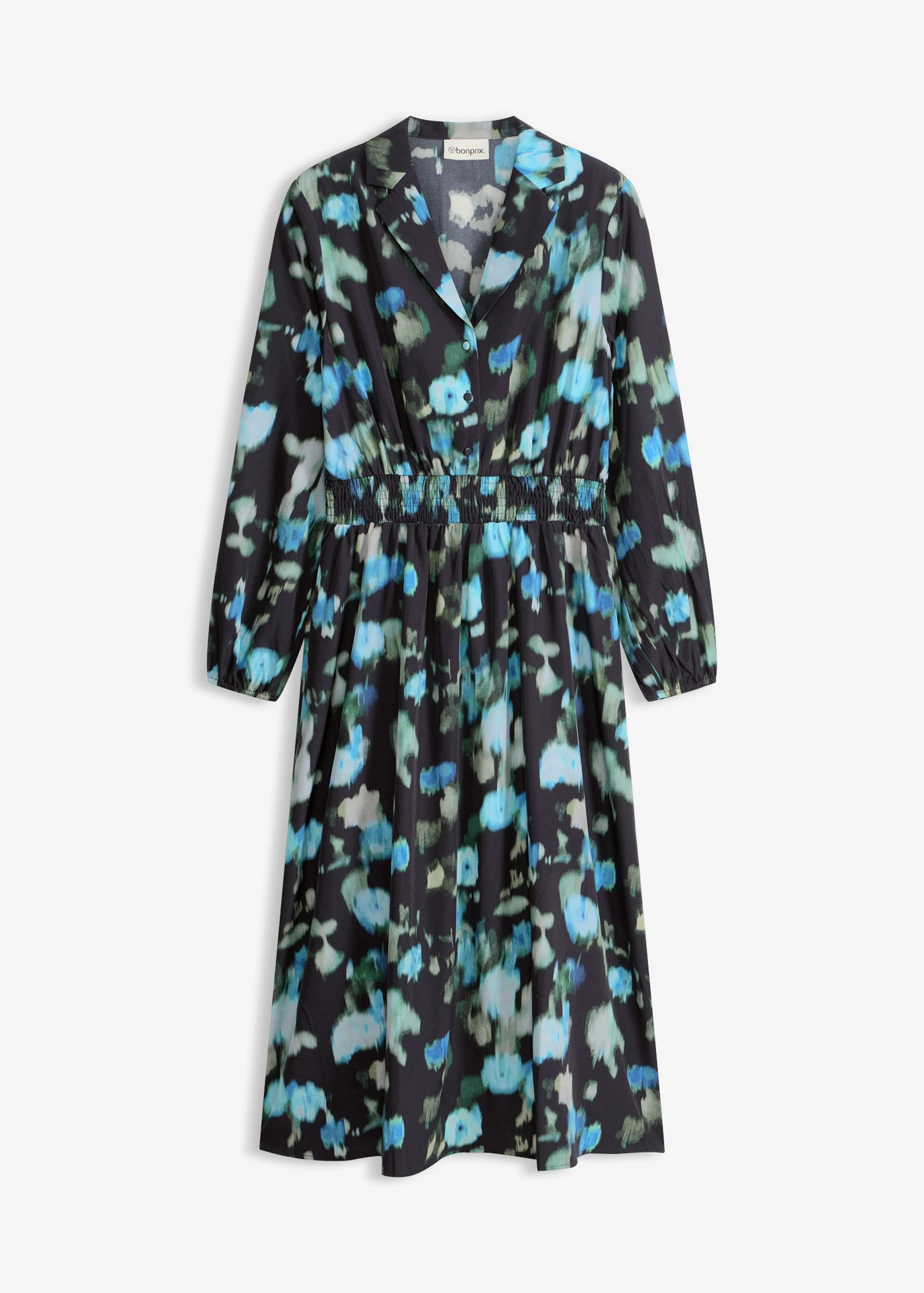 Robe midi • noir floral • Boutique bonprix