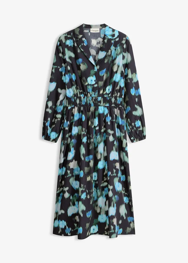 Midi jurk • zwart gebloemd • bonprix online shop