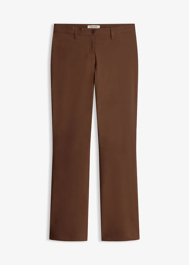 Stretch broek, bootcut, Kleur: bruin