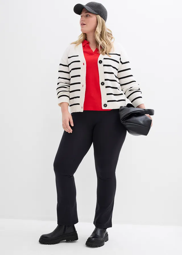 Lot de 2 leggings évasés, Couleur: noir
